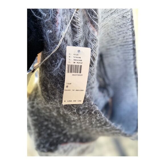 Sleeping on Snow Slouchy Off Shoulder Sweater Wool Blend Fuzzy NWT Sz S Grey - Picture 11 of 16